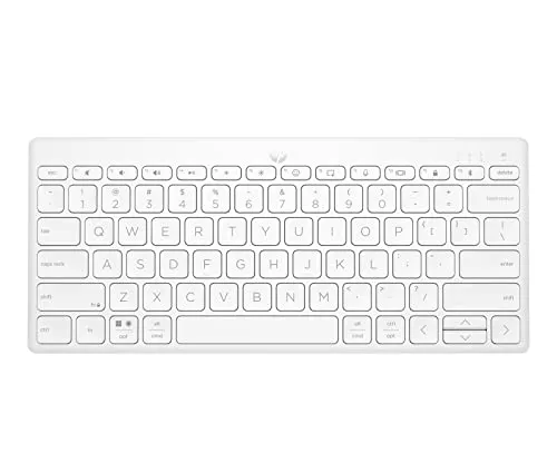HP 350 kabellose Bluetooth-Tastatur - Tastaturen: Kompakte Wireless-Tastatur mit Multi-Pair-Konnektivität für bis zu 3 Geräte und einer Reichweite von 10 m – ideal für Zuhause oder unterwegs.