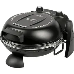 G1017710 Pizzaofen Delizia Anniversary schwarz - Special Edition, perfektes Pizzaerlebnis mit innovativem Wende-Pizzastein und energiesparendem Betrieb