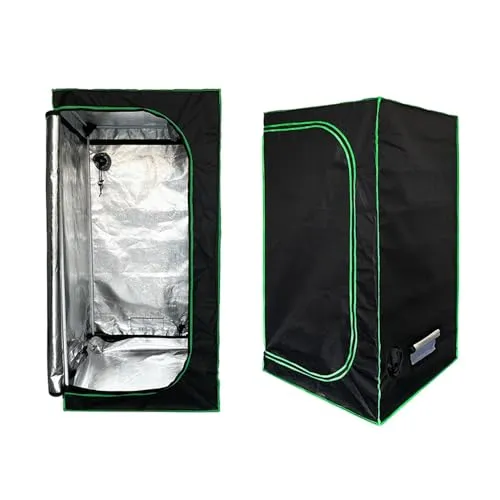Mucola Gewächshaus Growbox 120x60x120 cm - Indoor Gewächshaus mit 99,9 % Lichtundurchlässigkeit, ideal für gesundes Pflanzenwachstum das ganze Jahr über. Robuste Konstruktion und einfacher Zugang sorgen für optimale Anbaubedingungen.