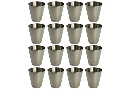 HAC24 Schnapsglas Schnapsgläser Pinnchen Shotgläser Shot Glas Stamper Schnaps-Becher, 16-tlg., Edelstahl, 2cl oder 4cl