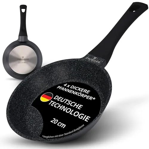 ZWIEGER 20cm Induktions-Bratpfanne – Hochwertige Antihaft-Pfanne aus Aluguss mit Edelstahlboden