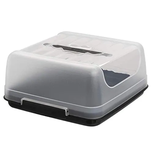 Gariella eckige Transport-Kuchenbox aus Kunststoff mit Tragegriff und Verschlussdeckel