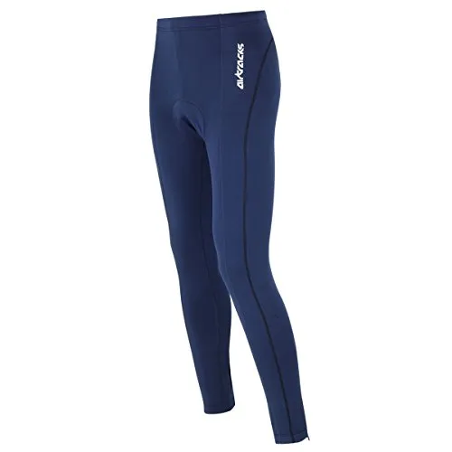 Airtracks Fahrradhose Lang/Radhose/Radlerhose / 3D Coolmax Sitzpolster/Reflektoren/Atmungsaktiv/Zip - Navy - XL