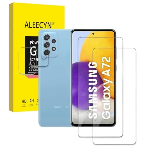 Stück Schutzfolie Für Samsung Galaxy A72 5G mit 2 Stück Kamera Panzerfolie, 9H Härte Panzerglas, Gehärtetes Glas Folie, Blasenfreie Anti-Kratzen Displayschutzfolie, Hohe Klar Displayschutz 2