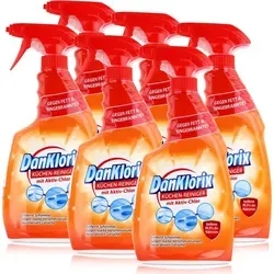 DanKlorix Küchen-Reiniger 750ml - Kraftvoll gegen hartnäckige Flecken (6er Pack) - Der DanKlorix Küchenreiniger sorgt für hygienische Sauberkeit in Ihrer Küche. Mit Aktiv-Chlor entfernt er zuverlässig hartnäckige Flecken und sorgt für blitzblanke Oberflächen. Ideal für den täglichen Gebrauch!