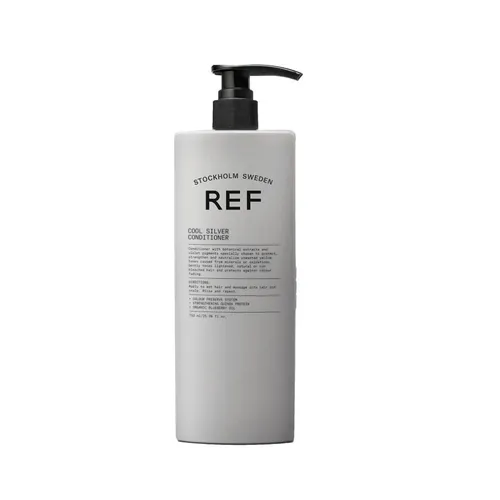 REF Cool Silver Conditioner 750 ml - Sulfatfreier Conditioner mit pflanzlichen Extrakten und violetten Pigmenten, ideal zum Schutz und zur Neutralisierung von Gelbtönen bei blonden und grauen Haaren.