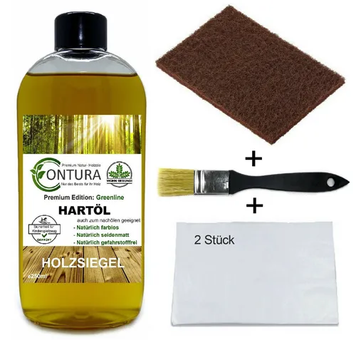 CONTURA Hartöl im SET 5tlg Holz Möbel Pflegeöl Holzöl Hartwachs farblos Holz 250