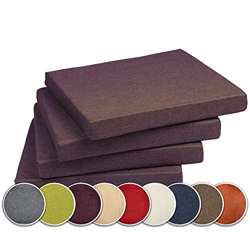 sunnypillow 4er Set Stuhlkissen in lila von sunnypillow