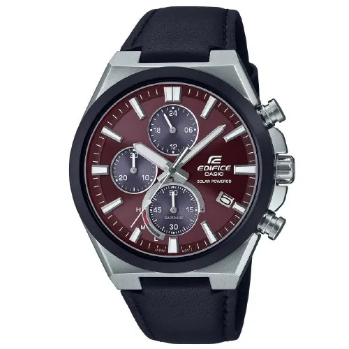 Casio EFS-S630BL-5AVUEF Herrenuhr - Solar Chronograph 44mm - Chronographen. Umweltfreundlicher Solarbetrieb, kein Batteriewechsel nötig, mit robustem Saphirglas und stilvollem Lederarmband für maximalen Tragekomfort.