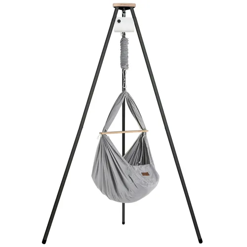Produktbild Schmusewolke Federwiege Set inkl. Tipi-Gestell und Motor, Anthrazit