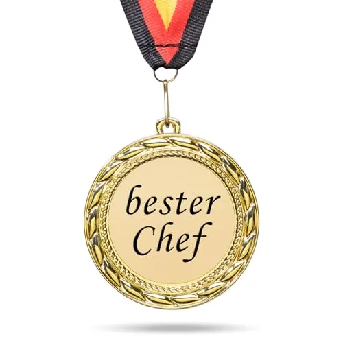 andSmile Medaille mit Gravur - Bester Chef - Orden aus hochwertigem Metall - Geschenke für den Chef - Geschenk zum Geburtstag, Abschied