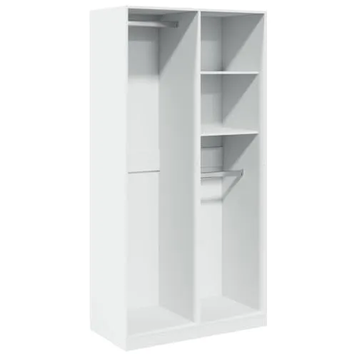 vidaXL Kleiderschrank Weiß 100x50x200 cm - Kompakter Holzwerkstoff-Kleiderschrank mit 4 Fächern für optimalen Stauraum. Ideal für kleine Räume, robust und feuchtigkeitsbeständig.