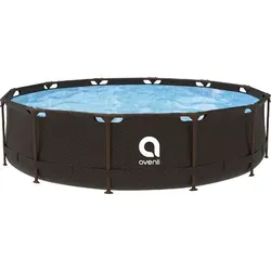 Rundpool Stahl Super Rattan AVENLI 366 x 100 cm