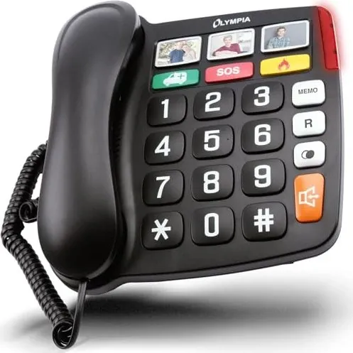 Olympia Telefon 4500, schnurgebunden - Festnetztelefon mit klassischem Design, bietet zuverlässige Sprachqualität und ist perfekt für den Einsatz zu Hause oder im Büro.