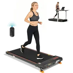 Vankel Laufband klein für zur hause, 1–6 km/h, bis 110kg, LED-Display, Fernbedienung, Steigung verstellbar, 0,75 HP, Bluetooth, APP schwarz