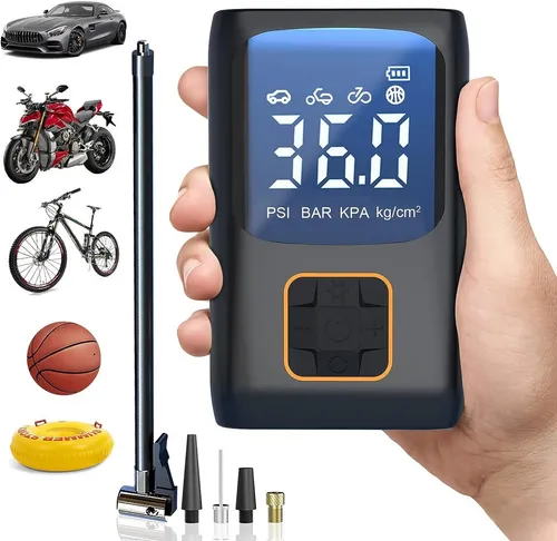 Welikera Akku-Luftpumpe Tragbarer Kompressor mit LCD-Display