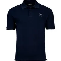 EMPORIO ARMANI Herren Poloshirt ESSENTIAL - Uni Blau XL - Herren-Shirts aus hochwertigem Pique-Stoff, Regular Fit und mit markentypischem Adler, ideal für stilvolle Freizeitlooks.