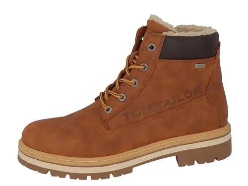 Schnürstiefel TOM TAILOR - Herren Stiefelette in Nut - Wanderschuhe aus hochwertigem Lederimitat und Textil, ideal für Alltag und Freizeit. Die schlichte Eleganz und der bequeme Blockabsatz machen diese Stiefelette zum perfekten Begleiter.
