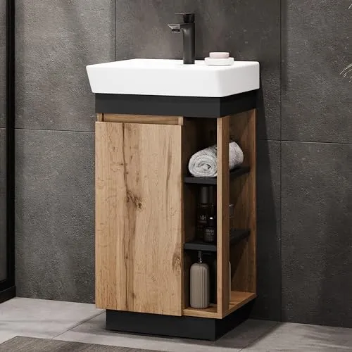 Badmöbel Set Nyx 45 cm in braun von Planetmöbel