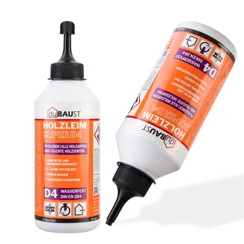 duBAUST WOP24 PU Kleber Holzleim Super D4 wasserfest 500g Flasche