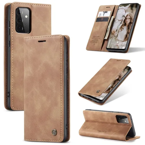 Handyhülle Schutz Case für Samsung Galaxy A72 5G Flip Cover Tasche Etuis Braun