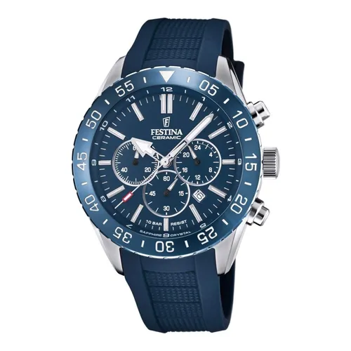 Festina Herren Analog Quarz Uhr F20515/1 mit Silikon Armband - Armbanduhr für Herren mit 10 bar Wasserdichtigkeit, präzisem Quarzwerk und robustem Saphirglas – ideal für Sport und Alltag.