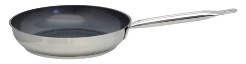 Edelstahlpfanne 24 cm - Pfannen mit kratzfester Beschichtung und energiesparendem Kapselboden, ideal für gesundes Kochen dank der Antihaftversiegelung.