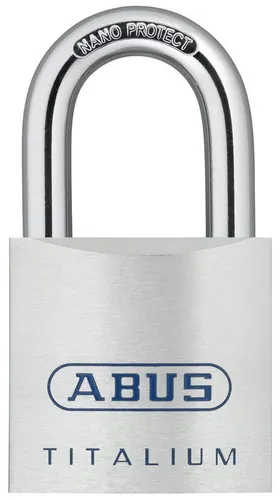 ABUS Titalium Vorhängeschloss 80TI/60 - Hochwertiges Vorhängeschloss für Türen und Tore, extrem leicht durch speziellen Aluminiumkörper und mit ABUS-Sicherheitslevel 8 für zuverlässigen Schutz.