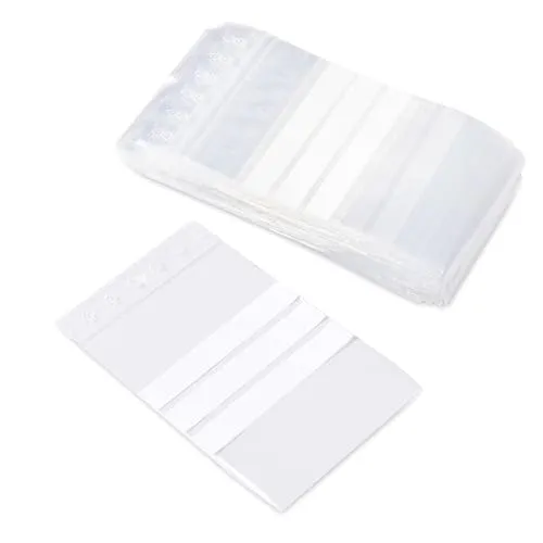 Pakico | 100 Plastiktüten 12 x 18 cm Klare wiederverschließbare mit Etiketten | ZIP Beutel | Dick | Verschlussbeutel | Lebensmittelbeutel | Gewürze | Nüsse | Kaffee | Hebrata | Ziplock-Beutel