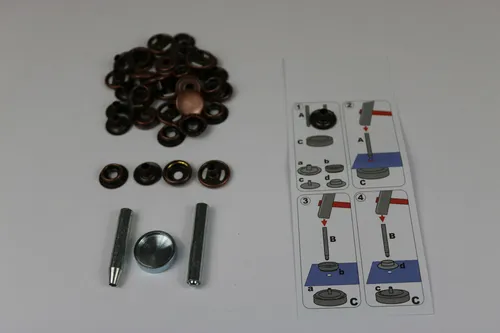 Druckknöpfe nähfrei 15 mm altkupfer farbend, m.Werkzeug, Sport & Camping 10