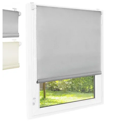 Seitenzugrollo Rollo Blackout grau 50x140, Foxx in grau von Foxx