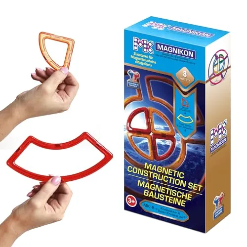 MAGNIKON Magnetische Bausteine Ersatzset - Kinderspielzeug ab 3 Jahre, Magnetbausteine, Magnetsteine Kinder, Geschenk für Mädchen und Jungen, Montessori Spielzeug (Kreissektoren + Super Kreissektoren)
