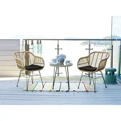 Möbilia Garten Sitzgruppe 5-tlg - Komfortable Lounge für den Garten - Gartenmöbel-Set mit 2 Stühlen und Tisch aus wetterfestem Polyrattan, inkl. bequemen Kissen. Ideal für entspannte Stunden im Freien oder im Wintergarten.