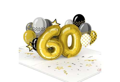 papercrush Geburtstagskarte 60. Geburtstag Pop-Up Karte