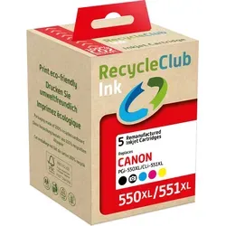 RecycleClub Kompatible Patrone für Canon PGI-550 XL/CLI-551 XL Multipack K10327RC