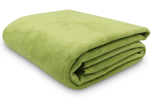 ZOLLNER Kuscheldecke 150x200 cm - Flauschige Sofadecke in Hellgrün - Bettdecken - Weich, langlebig und pflegeleicht bis 40°C, ideal für gemütliche Abende ohne elektrische Aufladung.