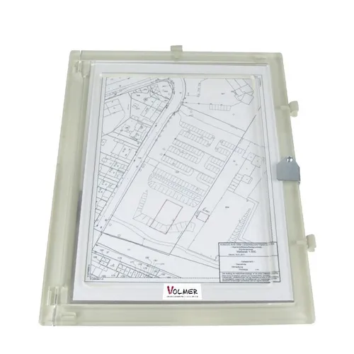 Feldbuchrahmen DIN A4 - Acrylglas, volle A4 Ansicht