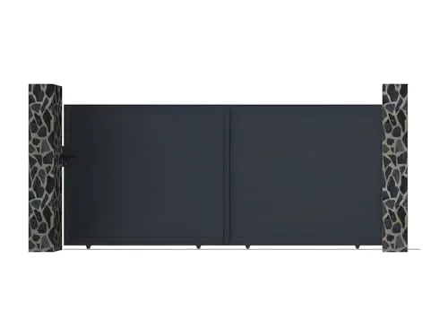 Produktbild Schiebetor NAZARIO aus anthrazitfarbenem Aluminium – 392 × 173 cm