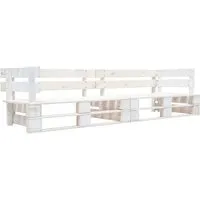 vidaXL Holz Garten Palettensofa 2-Sitzer - Gartenmöbel mit rustikalem Charme, aus langlebigem Kiefernholz, ideal zum Entspannen und für gesellige Stunden im Freien.