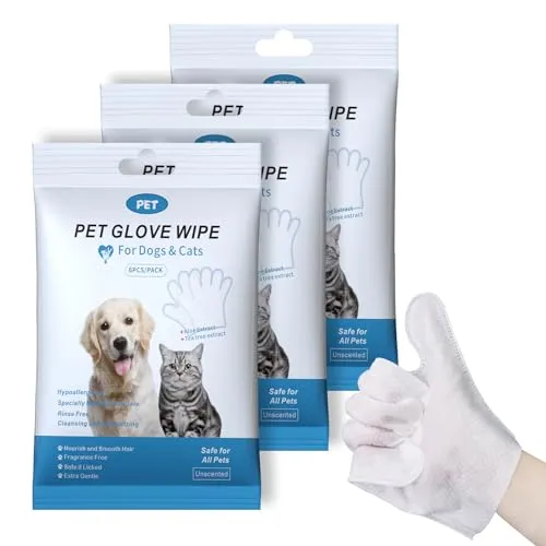 Handschuhtücher für Haustiere – 3er-Pack für einfache Fellpflege