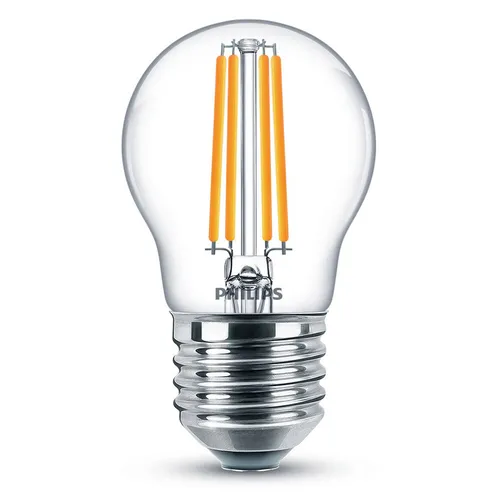 PHILIPSE27 LED Tropfen klar mit Filamentfäden 6.5W wie 60W warmweisses Licht
