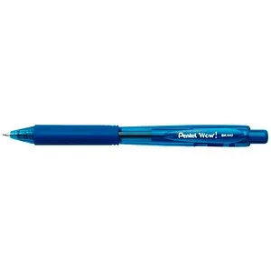 Pentel Kugelschreiber BK440 - Druckkugelschreiber in Blau, gummiertes Griffstück für angenehmes Schreibgefühl und vielseitige Nutzung
