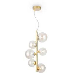 Maytoni Pendelleuchte Modern, Gold & Bernstein - Hängelampe aus Metall und Glas, 170 cm, beliebig kürzbar und sorgt für gleichmäßige Lichtverteilung – ideal für stilvolle Innenbeleuchtung.