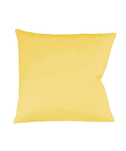 sleepling Satin Kissenbezug, Kissenhülle aus 100% seidig weicher Baumwolle, Bezug Zierkissen, Sofakissen, Kissen, 60 Grad, Ökotex 100, Made in EU, 40 x 40 cm, gelb