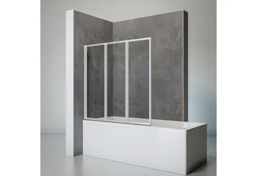 Schulte Duschwand Smart 127 x 121 cm - Duschabtrennung für Wanne, 3-teilig faltbar mit 3 mm Sicherheitsglas für optimalen Spritzschutz. Einfache Montage ohne Bohren, ideal für Mieter.