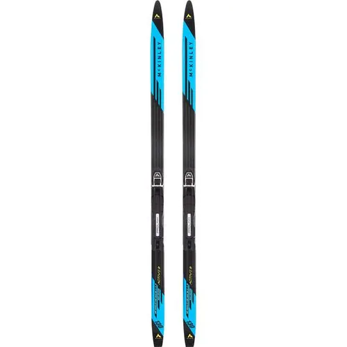 McKINLEY Kinder Langlauf Ski Active Grip Jr + Prolink Access Jr - Langlaufski für Kinder mit wachsfreier Cap-Konstruktion und Holzkern, ideal für Anfänger. Inklusive Prolink Access Bindung für optimale Sicherheit und Kompatibilität.