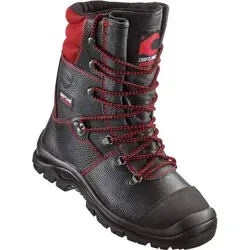 ZEDER Forst-Schnürstiefel CRAFTLAND® Schwarz/Rot – S2 Sicherheitsstiefel - Sonstige Kategorie – Robuste Volllederkonstruktion mit hoher Sicherheitsausstattung, korrosionsfreier Stahlkappe und exzellentem Schnittschutz für optimale Sicherheit im Forstbetrieb.