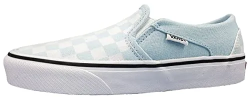 Vans Damen Asher Sneaker, Checkerboard Delicate Blue White, 36 EU - Damen-Sneaker mit vulkanisierter Konstruktion und original Waffel-Laufsohle für optimalen Komfort und stylisches Slip-On-Design.