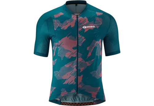 Gonso Ardole torrando teal Trikot 3XL - Hoch atmungsaktives Herren-Biketrikot, ideal für Rennradfahrer. Leichtes Meshmaterial, rutschsicherer Saum und praktische Rückentaschen für optimalen Komfort.