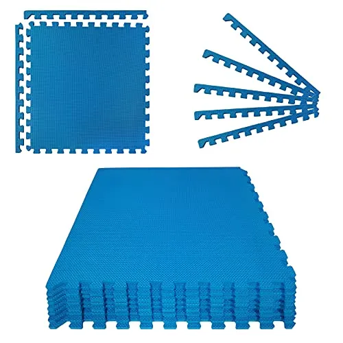 Produktbild Montafox 2,88 m² Unterlegmatte 1 cm Dicke Poolmatte 8er Set blau 60 x 60 cm Bodenfliesen Pool Whirlpool Erweiterbares Stecksystem